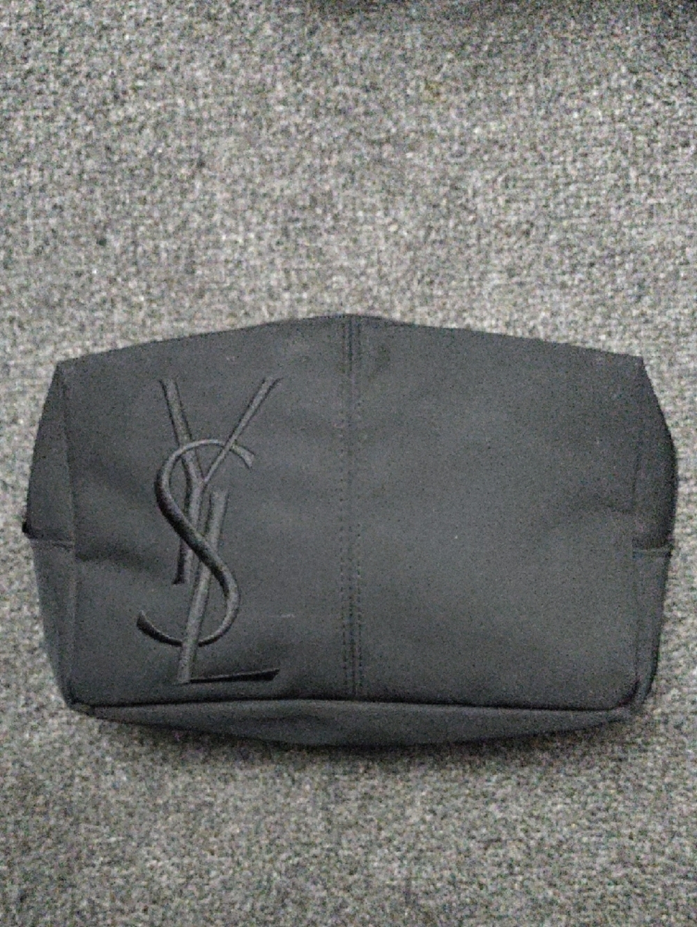 YSL Parfum Embroidered Black Nylon Toiletry/Cosmetic Pouch